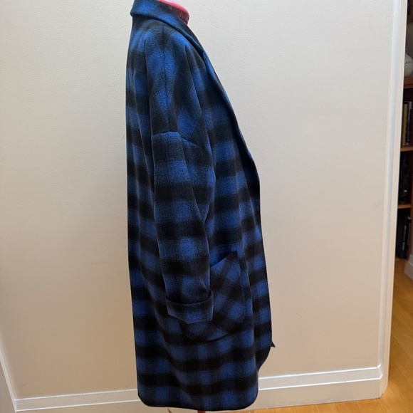 NWOT Periphery 'Easy Love Coat' in Blue/Black Check Sz. M - Picture 7 of 13